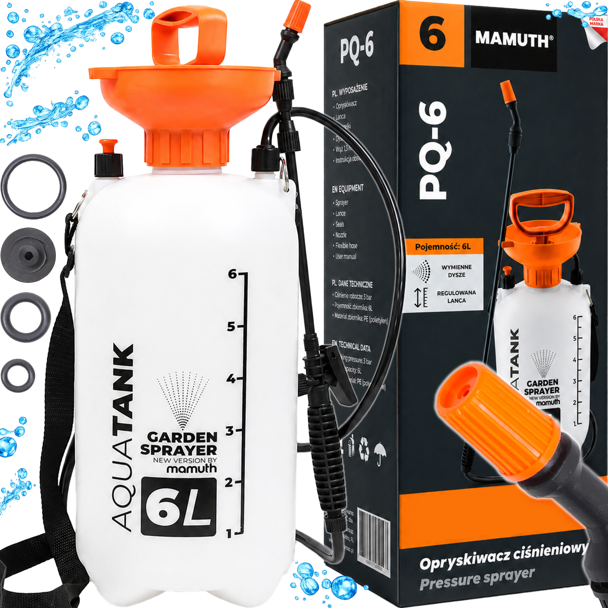 DRUCKSPRÜHER Gartensprüher 6L PQ6 MAMUTH Sprühgerät Gartenspritze Pflanzenschutz